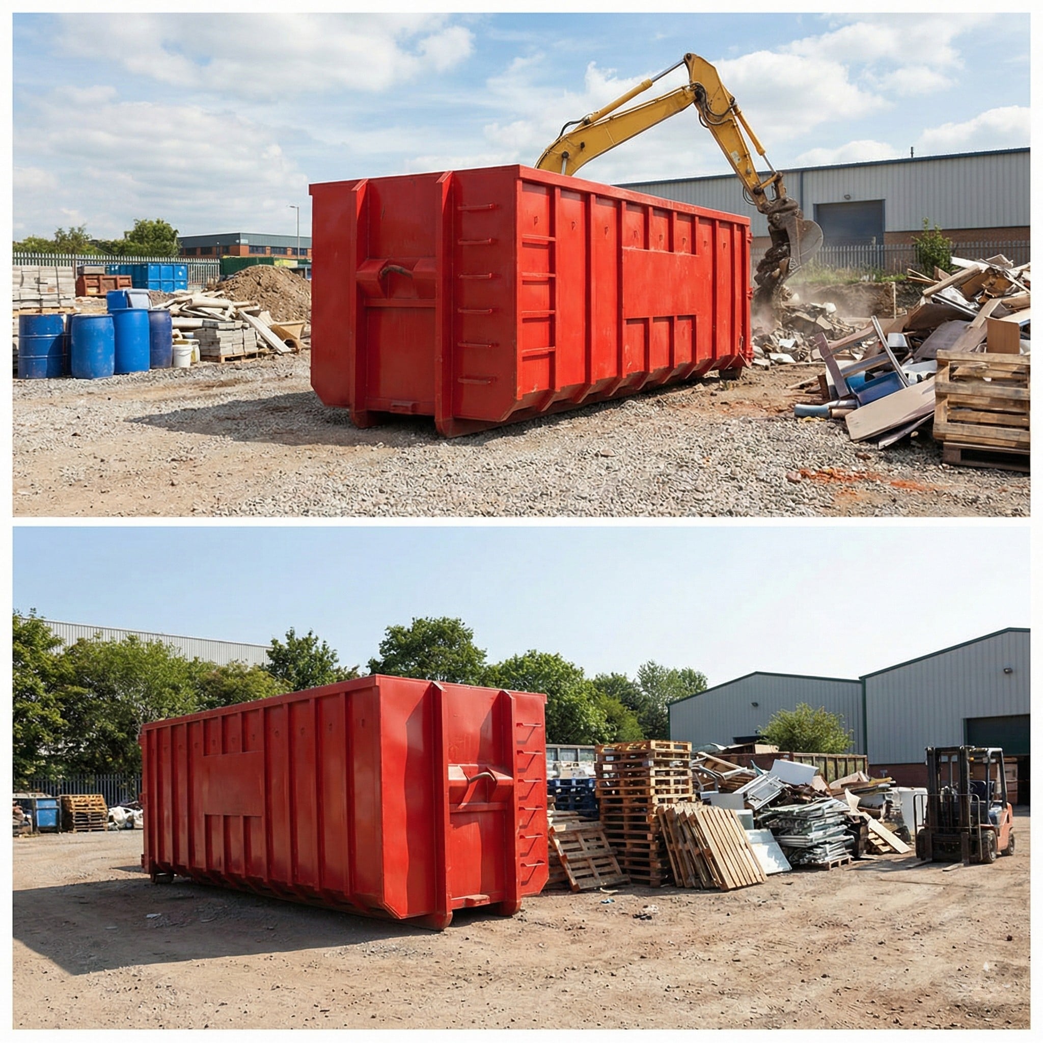 Benne industrielle en situation sur site